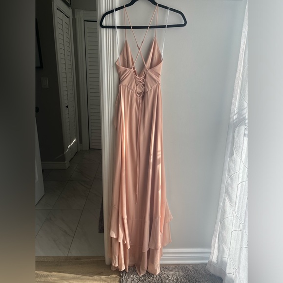 Lulu’s Pink Ruffle Maxi Dress - Picture 2 of 2